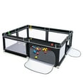 thumbnail image 4 of Parque de Juego para Bebé, Corralito Extra Grande con Puertas, 4 Anillos, Bolas Oceánicas, Bolsa de Transporte, Ventosas Antideslizantes, Malla Transpirable & Visible para Interior y Exterior, 4 of 4