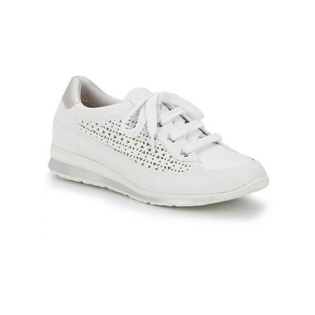 

Walking Cradles Womens Destin Leather Perforated Casual and Fashion Sneakers