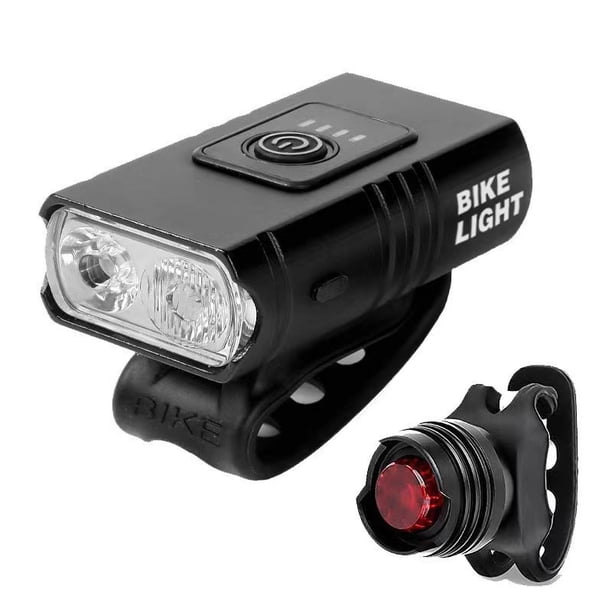 Faros delanteros de aleación de aluminio para bicicleta, luces de bicicleta para exteriores de haz alto y bajo de alto lumen, luces delanteras y traseras con carga USB