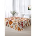 thumbnail image 5 of Full Flat Sheet Only Fall Harvest Pumpkin Retro Soft Microfiber Cooling Bedding Sheets Thanksgiving Maple Leaves Flat Bed Sheet for Hotel,Home Decor, 5 of 7