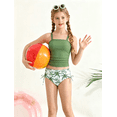 thumbnail image 5 of Lanbubble Girls Tankini Swimsuits for Teens 2 Piece Padded Bathing Suit Drawstring Swimwear Set 9-16T, 5 of 10
