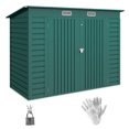 thumbnail image 1 of Outsunny 8 x 4FT Metal Garden Storage Shed with 2 Vents, Green, 1 of 9