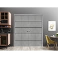 thumbnail image 3 of Sliding Closet Double Bi-fold Doors | Planum 0015 Concrete with Frosted Glass | Sturdy Tracks Moldings Trims Hardware Set | Wood Solid Bedroom Wardrobe Doors, 3 of 5