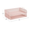 thumbnail image 5 of Mind Reader Stackable Paper Tray, Desktop Organizer, 13.25"L x 9.75"W x 6.25"H, 2 Pcs., Pink, 5 of 6