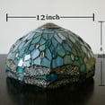 thumbnail image 6 of Tiffany Lamp Shade Replacement W12 Inch H6 Inch for Table Lamps Ceiling Fixture Pendant Light Stained Glass Sea Blue Dragonfly Style S147 Lover Living Room Bedroom Coffee Bar Study Bedside, 6 of 6