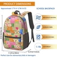 thumbnail image 3 of Pioneer Flower Floral Print Pattern 17" School Backpacks for Teens,Waterproof Oxford Fabric,S-Shape Padded Straps for School,Travel,Hiking,Camping, 3 of 5