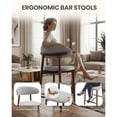 thumbnail image 3 of EOP Upholstered Counter Height Bar Stools with Back, Modern Kitchen Island Stools, Wood Leg Bar Chairs for Kitchen Island, Dining Room, or Bar Counter, Light Gray, 3 of 7