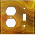 thumbnail image 4 of Metal Light Switch Plate Cover Image of Marble Brown Green Swirl MAR086, 4 of 13