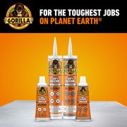 Gorilla Waterproof Caulk & Seal Silicone Sealant, 10oz Cartridge - White Caulking Sealant for Kitchen, Window, Bath, Marine, Door and More