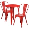 thumbnail image 1 of Bowery Hill 3 Piece 24" Round Metal Patio Bistro Set in Red, 1 of 1