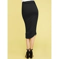 thumbnail image 3 of Made by Johnny Women's Slim fit Bodycon Party Club Night Out Elegant Ruched High Waist Long Pencil Skirt with Side Shirring L BLACK, 3 of 7