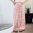 thumbnail image 2 of Girls Lightweight Ice Silk Pants Summer Casual Loose Fit Trousers For Big Kids Youth, 2 of 6