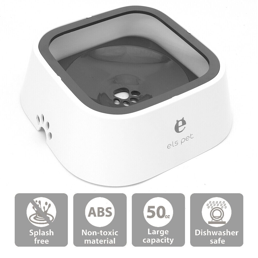 Pet Dog Water Bowl No Spill Dispenser Portable Vehicle Carried Float Slow Feeder