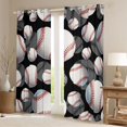 thumbnail image 2 of Erosebridal Boys Baseball Games Black Out Curtains,Ball Sport Theme Curtains Pack of 2 (42x63 Each) For Kids, 2 of 7