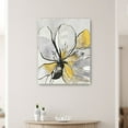 thumbnail image 4 of 30" Modern Yellow and Black Flower in Bloom Canvas Wall Art, 4 of 5