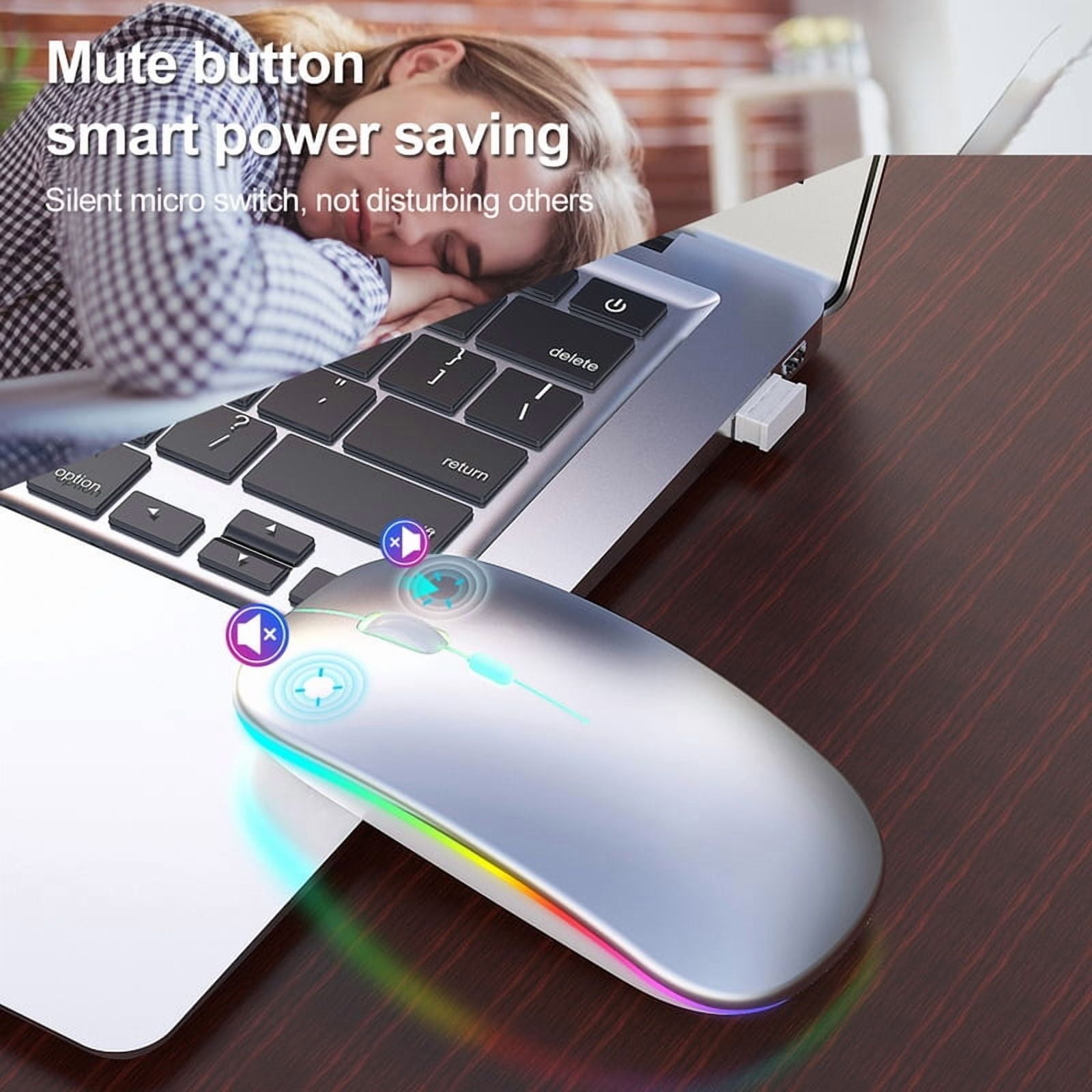 Wireless Mouse RGB Rechargeable Bluetooth Mice Wireless Computer Mause LED Backlit Ergonomic Gaming Mouse for Laptop PC