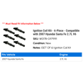 thumbnail image 2 of Ignition Coil Kit - 6-Piece - Compatible with 2007 Hyundai Santa Fe 2.7L V6, 2 of 2
