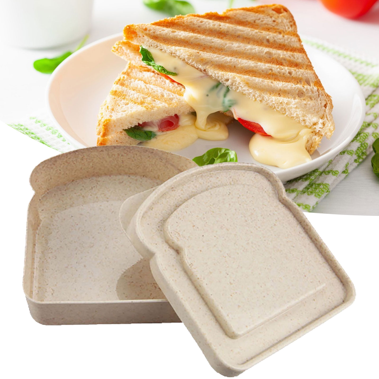 Daoeny 4Pcs Sandwich Containers for Lunch Boxes, Food Storage Sandwich  Containers, 20 oz Toast Shape…See more Daoeny 4Pcs Sandwich Containers for