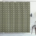 thumbnail image 1 of Ambesonne Geometric Shower Curtain, Wavy Vertical Tiles, 69"Wx84"L, Charcoal Grey Yellow, 1 of 3