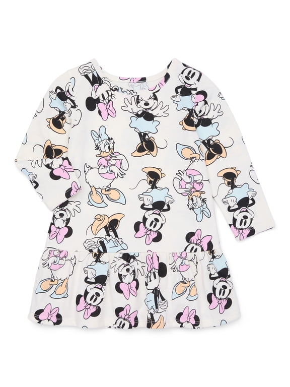 and Daisy Duck Toddler Girls Print Drop Waist Dress, Sizes 12M-5T