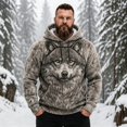 thumbnail image 2 of Telankuip Wolf Graphic Hoodies for Men Winter Flannel Warm Cozy Long Sleeve Drawstring Hooded Sweatshirts Retro Wild Animals Printed Fleece Soft Casual Pullover Tops with Pocket A-Grey XXXXL, 2 of 8