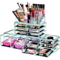 thumbnail image 1 of LMHF Large Makeup Organizer - Clear Stackable Jewelry & Makeup Organizer For Vanity, Bathroom Storage, Dresser - 12 Drawers Cosmetic Beauty Organizers and Storage with Lipstick, Makeup Brush, 1 of 5