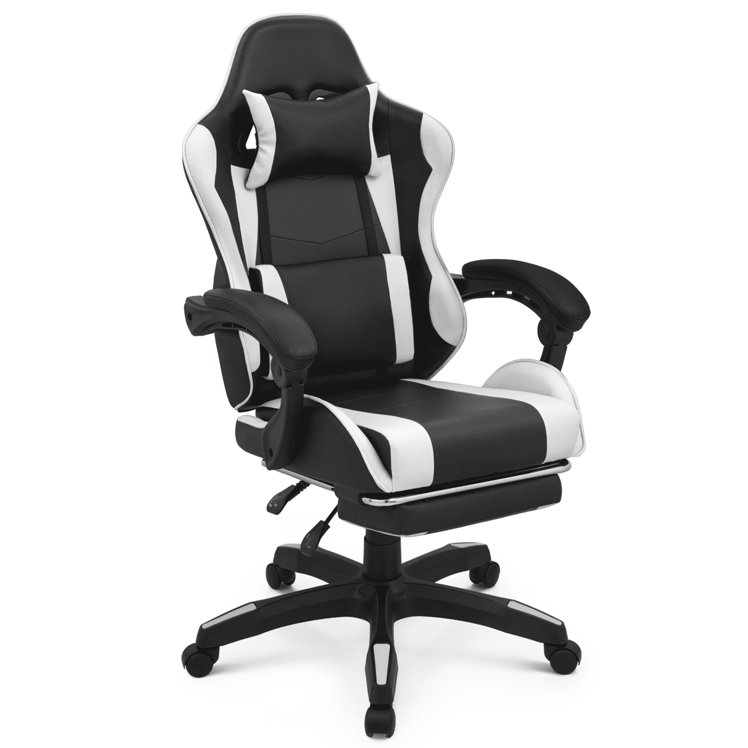 MoNiBloom Rolling Gaming Chair, Ergonomic Faux Leather Computer Seat
