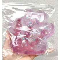 Large Transparent Cat Paw Squishy Toy, Portable Cute Cat Paw Squeeze Toys for Stress Relief, Handmade Super Soft Squeeze Fidget Toys Funny Cat Paw for Kids Adults