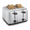 thumbnail image 1 of Hamilton Beach Tostadora de 4 Rebanadas de Acero Inoxidable Cepillado con Ranuras Extra Anchas, Refuerzo para Tostadas, Apagado Automático, 24910, 1 of 5