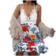thumbnail image 1 of Vestido de encaje con estampado de honda sin mangas con cuello en V de playa informal de verano para mujer Fridja  hjkh5270, 1 of 6