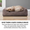 thumbnail image 3 of FurHaven Pet Products Faux Fur & Velvet Pillow Sofa Pet Bed for Dogs & Cats - Driftwood Brown, Medium, 3 of 9