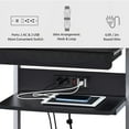 thumbnail image 3 of 22 Inch Compact Office Desk with Power Outlet USB Ports, Mobile Laptop Table for Home Study, Rolling Workstation Lockable Casters Corner Writing Table, Black, 3 of 5