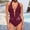 Red, variant on HUAXUN Cute One Piece Swimsuit for Women Cutout High Waisted Bathing Suit Tankini Swimsuits for Women with Adjustable Spaghetti Straps Vintage Swimsuit for Women