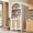 White, variant on Memoryfield 5 Tiers Arched Kitchen Pantry Cabinet with Doors, Farmhouse Storage Cabinet for Dining Room, Living Room, Black