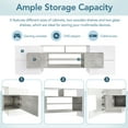 thumbnail image 5 of Unique Shape TV Stand with 2 Illuminated Glass Shelves, High Gloss Entertainment Center for TVs Up to 80", Versatile TV Cabinet with LED Color Changing Lights for Living Room, Grey 16AAE, 5 of 9
