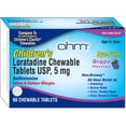 thumbnail image 5 of Ohm Children's Allergy Medicine, Loratadine 5mg, Chewable Tablets (60 Count) Grape Flavor, Non-Drowsy Antihistamine, 24-Hour Allergy Relief for Runny Nose, Watery Eyes, Itchy Throat & Nose, 5 of 5
