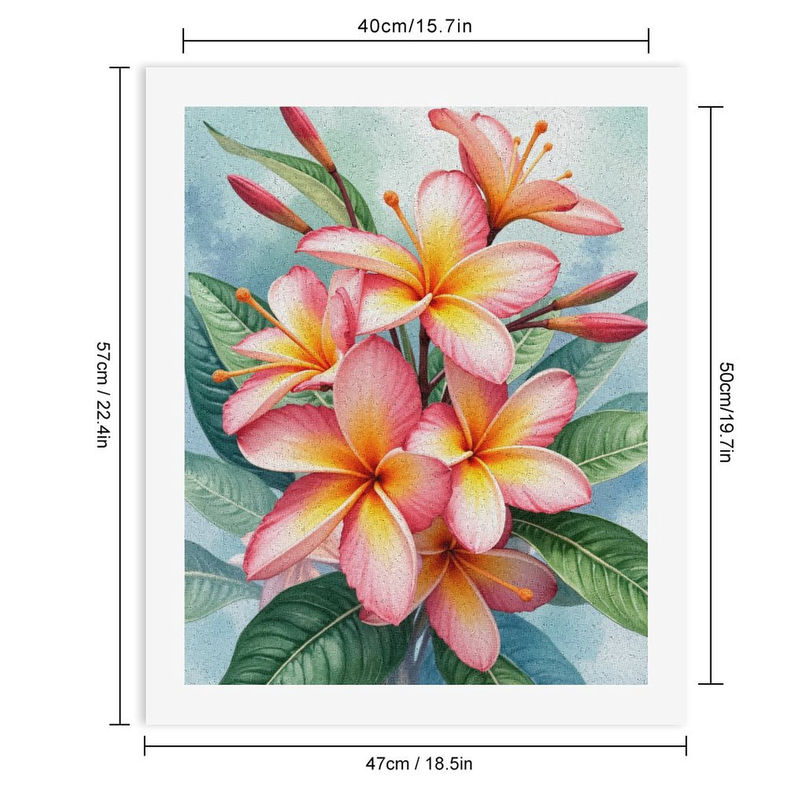 Paint By Numbers Kit for Adults Beginner - Pink Tropical Blossoms Artwork DIY Canvas Painting Kits for Adults, Frameless Paint By Number for Adults for Home Wall Decor 16x20 Inch