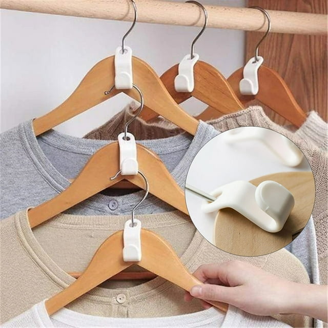 Fiudx Mini Conectores para Perchas Flocadas, Organizador de Armario Que Ahorra Espacio, Ganchos de Plástico Resistentes, Solución para Un Hogar Ordenado, Fácil de Usar, Juego de 12 Piezas, Perfecto p