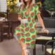 thumbnail image 3 of Balery Summer Watermelon Vestidos sueltos de manga corta para mujer, vestidos de verano 2025, vestidos casuales de corte A con vuelo., 3 of 6