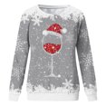 thumbnail image 4 of Bmisegm Chandail en Molleton Décontracté Sans Capuche à Manches Longues Col Rond Imprimé Tasse de Noël Mode Automne et Hiver pour Femmes Gris L, 4 of 4