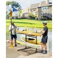 thumbnail image 2 of Kayak Storage Rack for 2-6 Kayaks Freestanding Kayak Rack for Outdoor Storage with Movable Wheels, Heavy-Duty Steel Kayak Hanger Holder with Hanging Straps, 2 of 6