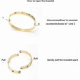 thumbnail image 3 of Gold Plated Stainless Steel Simple Style Love Bangle Bracelet for Women Mengold, 3 of 5