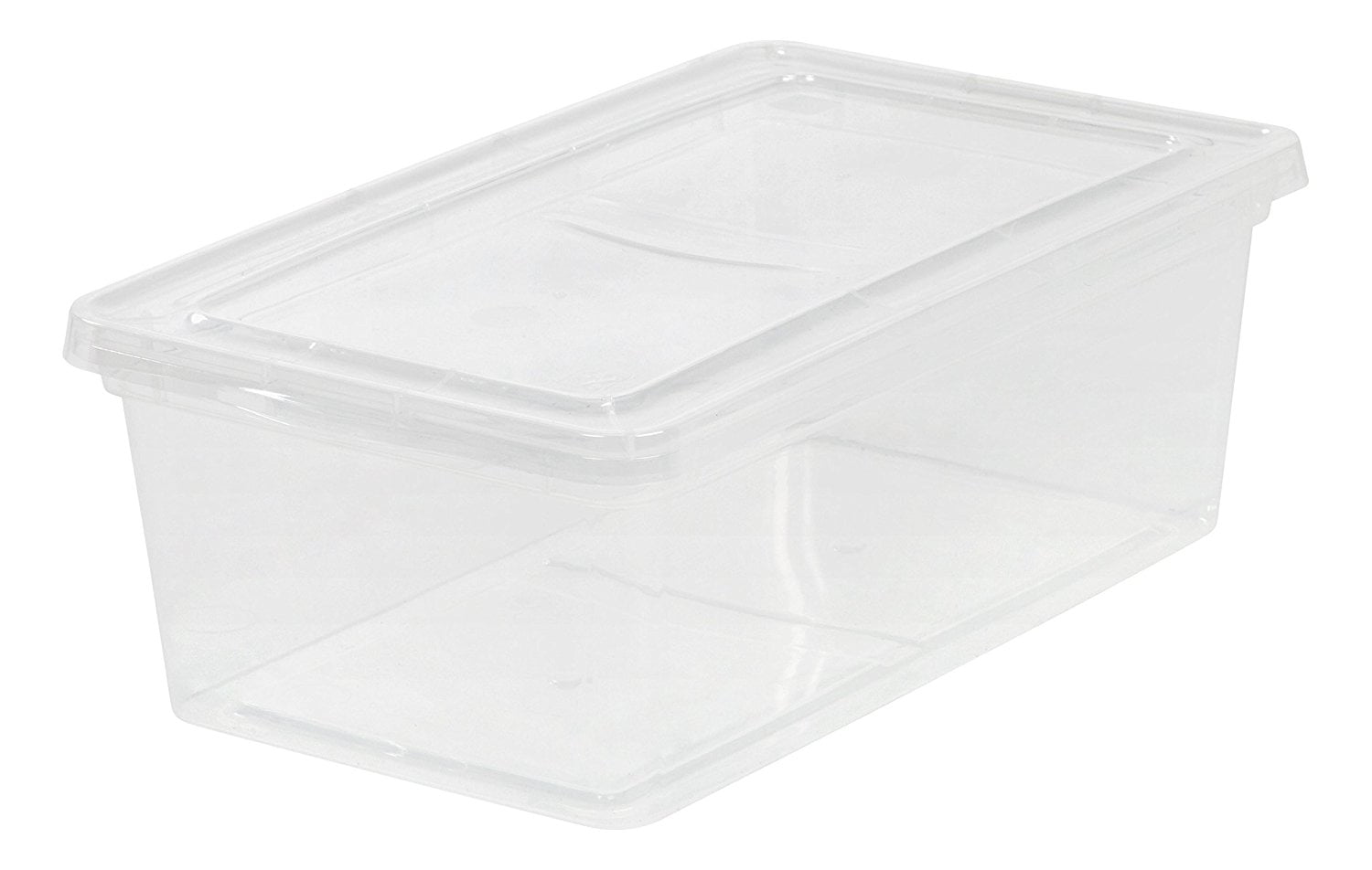 IRIS Latch Plastic Storage Container With Built In Handles And Snap Lid  12.95 Quarts 16 12 x 11 x 6 12 Clear - Office Depot