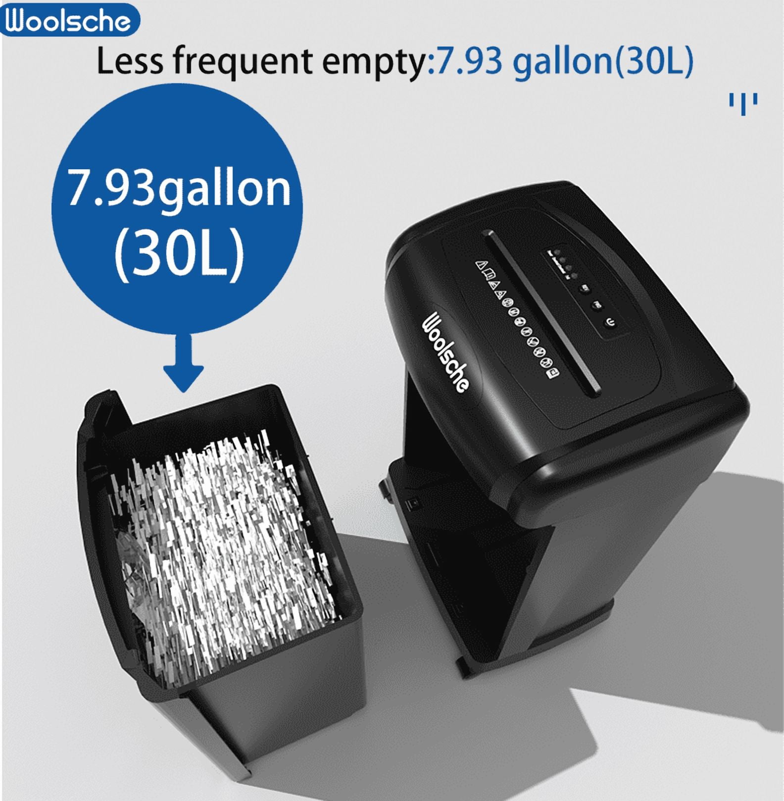 Large Capacity Heavy Duty Document Shredder 19-Sheet Cross-Cut Paper/Credit Card Shredder with 7.93 Gallon Pullout Wastebasket & 4 Castor