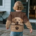 thumbnail image 5 of Xixirimido Labrador Dog Brown Print Toddler Girls Sweatshirt Crewneck Pullover Long Sleeve Tops Blouse Graphic Sweater T-Shirt Fall Winter Clothes Ruffle Shoulder, for 5-6Y, 5 of 7