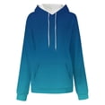 thumbnail image 3 of Brondbend Woman Hoodies Hooded Sweatshirt Women Long Sleeved Drawstring Pocket Pullover Gradient Color Casual Oversized Tops Ladies Outdoor Workout Fall Winter Wear Blue, 3 of 4