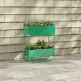 thumbnail image 6 of Kinbor 2-Tier Raised Garden Bed Metal Elevated Planter Box with Drain Holes, Double Garden Raised Planter Beds Flower Box Stand, Green, 6 of 7