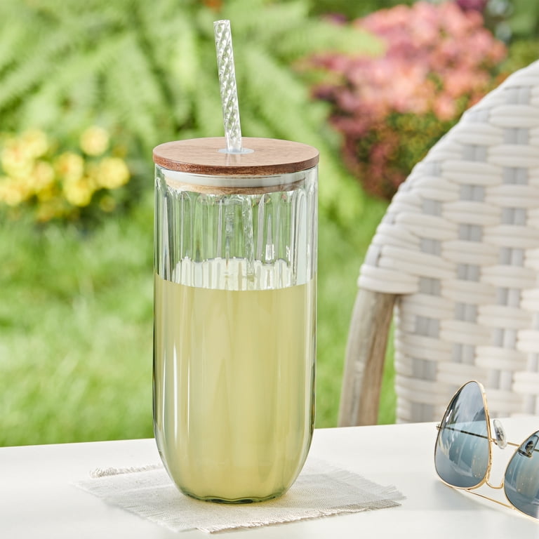 Better Homes and Gardens Green Tritan Sipper Tumbler with Acacia