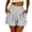 #05 Gray 【Mix & Match: Stock Up on Your Favorite Colors】, variant on Women's Striped Summer Shorts With Pockets, Mid Waisted Loose Fit Pleated Casual Beach Shorts, Soft Stretchy Polyester Spandex Drawstring Elastic | TruHer,Army Green L