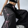 thumbnail image 4 of Edvintorg Womens Joggers Bowknot Elastic Waisted Loose Casual Wide Leg Athletic Pant with Drawstring Women’S Clothing Black S, 4 of 6